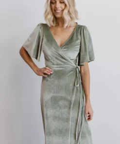 BB Custom Meghan Velvet Wrap Maxi Dress | Sage Dresses