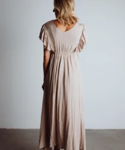 BB Custom Jennifer Deep V Maxi Dress | Sand 25 BB Custom Jennifer Deep V Maxi Dress | Sand