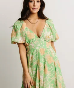 FT Henrietta Short Dress | Green Floral Dresses 14 FT Henrietta Short Dress | Green Floral Dresses