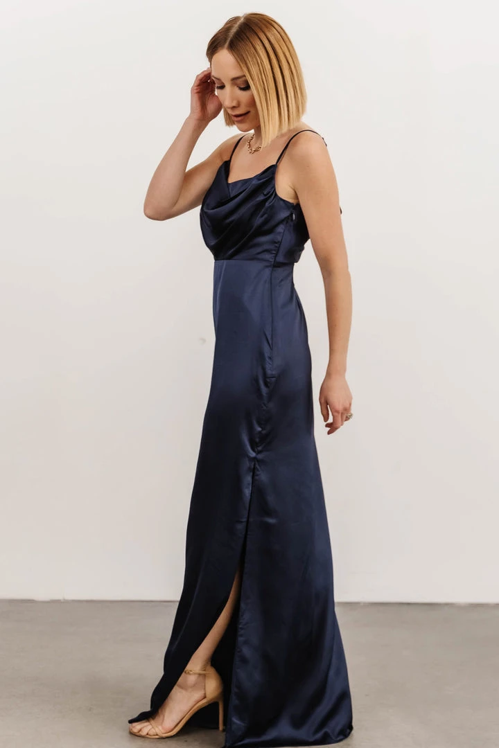 SL Sydney Satin Gown | Navy Dresses 3 SL Sydney Satin Gown | Navy Dresses