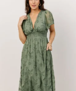 RR June Smocked Midi Dress | Green Dresses