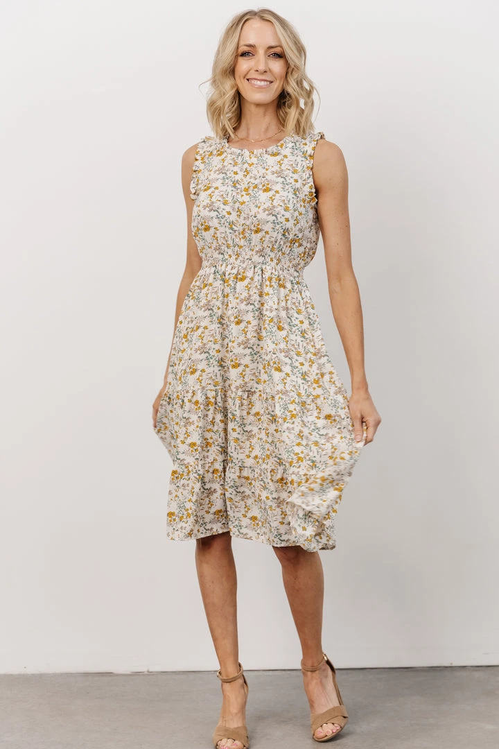 HAY Annie Ruffle Midi Dress | Yellow Floral 7 HAY Annie Ruffle Midi Dress | Yellow Floral