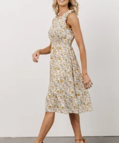 HAY Annie Ruffle Midi Dress | Yellow Floral 18 HAY Annie Ruffle Midi Dress | Yellow Floral
