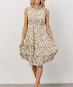 HAY Annie Ruffle Midi Dress | Yellow Floral 19 HAY Annie Ruffle Midi Dress | Yellow Floral