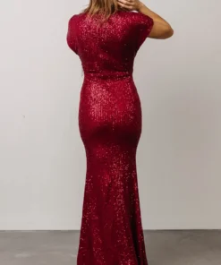 RR Dresses Vienna Sequin Maxi Dress | Burgundy