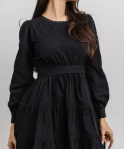 IL Keri Long Sleeve Short Dress | Black