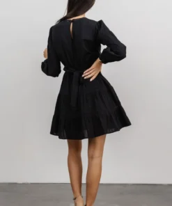 IL Keri Long Sleeve Short Dress | Black