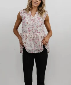 HAY Blossom Ruffle Top | Ivory Multi Floral Vacation 11 HAY Blossom Ruffle Top | Ivory Multi Floral Vacation