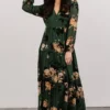 SL Margot Tiered Maxi Dress | Green Floral Dresses