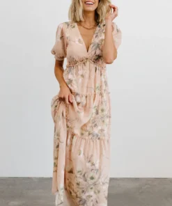 BB Custom Santorini Maxi Dress | Blush Floral