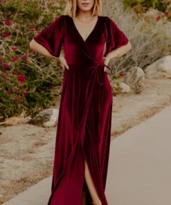 BB Custom Dresses Meghan Velvet Wrap Maxi Dress | Mulberry 21 BB Custom Dresses Meghan Velvet Wrap Maxi Dress | Mulberry