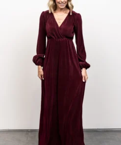 BB Custom Dresses Venus Pleated Maxi Dress | Mulberry