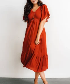 IL Dresses Felicity Smocked Dress | Rust