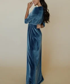 BB Custom Sofia Velvet Maxi Dress | Blue Dresses