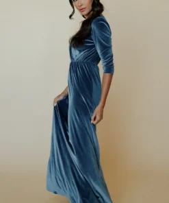 BB Custom Sofia Velvet Maxi Dress | Blue Dresses