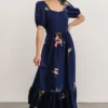 SL Abby Square Neck Maxi Dress | Navy Blue Floral