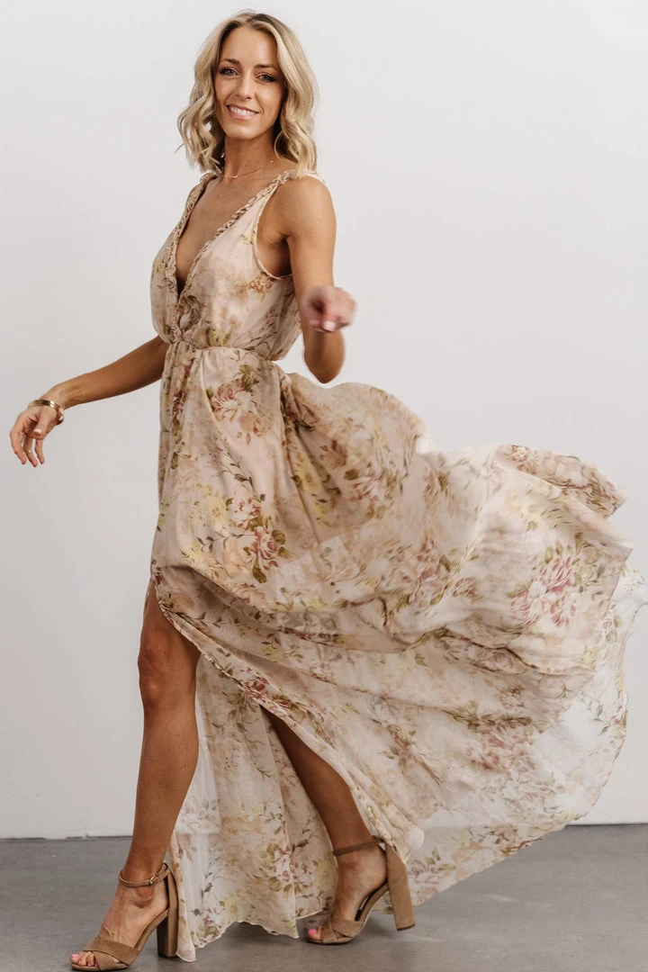 AK Adria Tank Maxi Dress | Tan Multi Floral 3 AK Adria Tank Maxi Dress | Tan Multi Floral