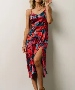 Dresses Agnes Slip Midi Dress | Blue + Pink Multi Floral