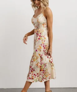Dresses Agnes Slip Midi Dress | Cream + Multi Floral