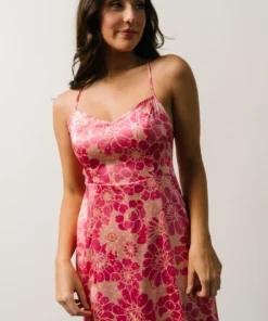 Agnes Slip Midi Dress | Pink Floral