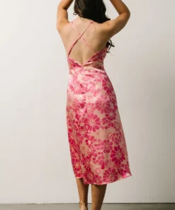 Agnes Slip Midi Dress | Pink Floral