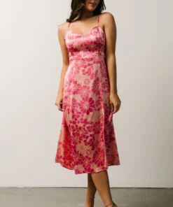 Agnes Slip Midi Dress | Pink Floral