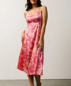 Agnes Slip Midi Dress | Pink Floral