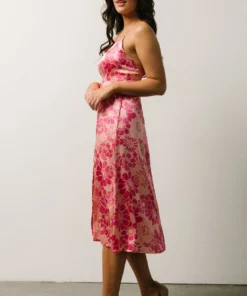 Agnes Slip Midi Dress | Pink Floral