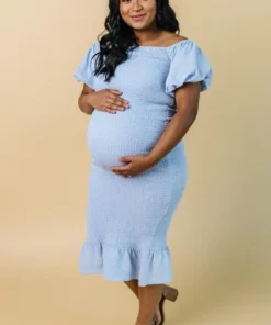 RR Dresses Alana Smocked Midi Dress | Blue