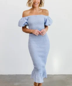 RR Dresses Alana Smocked Midi Dress | Blue