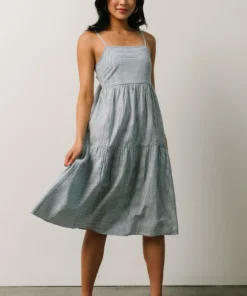 BS Dresses Alaska Open Tie Back Midi Dress | Sky Blue