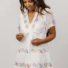 POL Dresses Alexis Embroidered Baby Doll Dress | Off White Multi