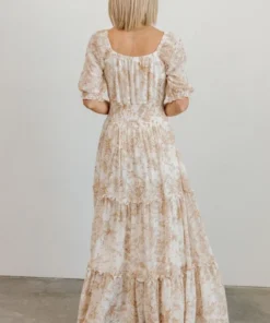 BB Custom Alice Smocked Maxi Dress | Taupe Print 14 BB Custom Alice Smocked Maxi Dress | Taupe Print