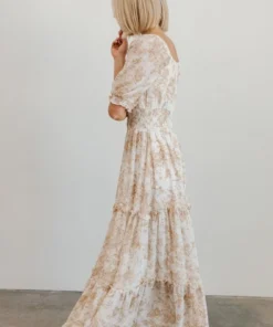 BB Custom Alice Smocked Maxi Dress | Taupe Print 13 BB Custom Alice Smocked Maxi Dress | Taupe Print