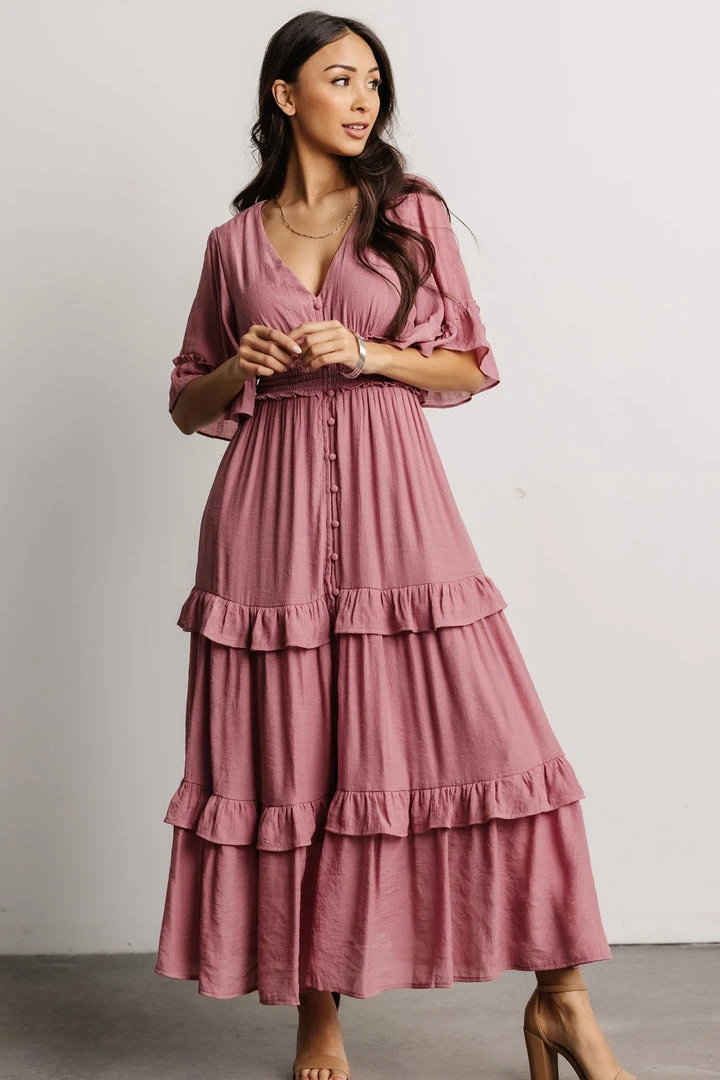FT Alta Tiered Maxi Dress | Dusty Mauve Dresses 10 FT Alta Tiered Maxi Dress | Dusty Mauve Dresses