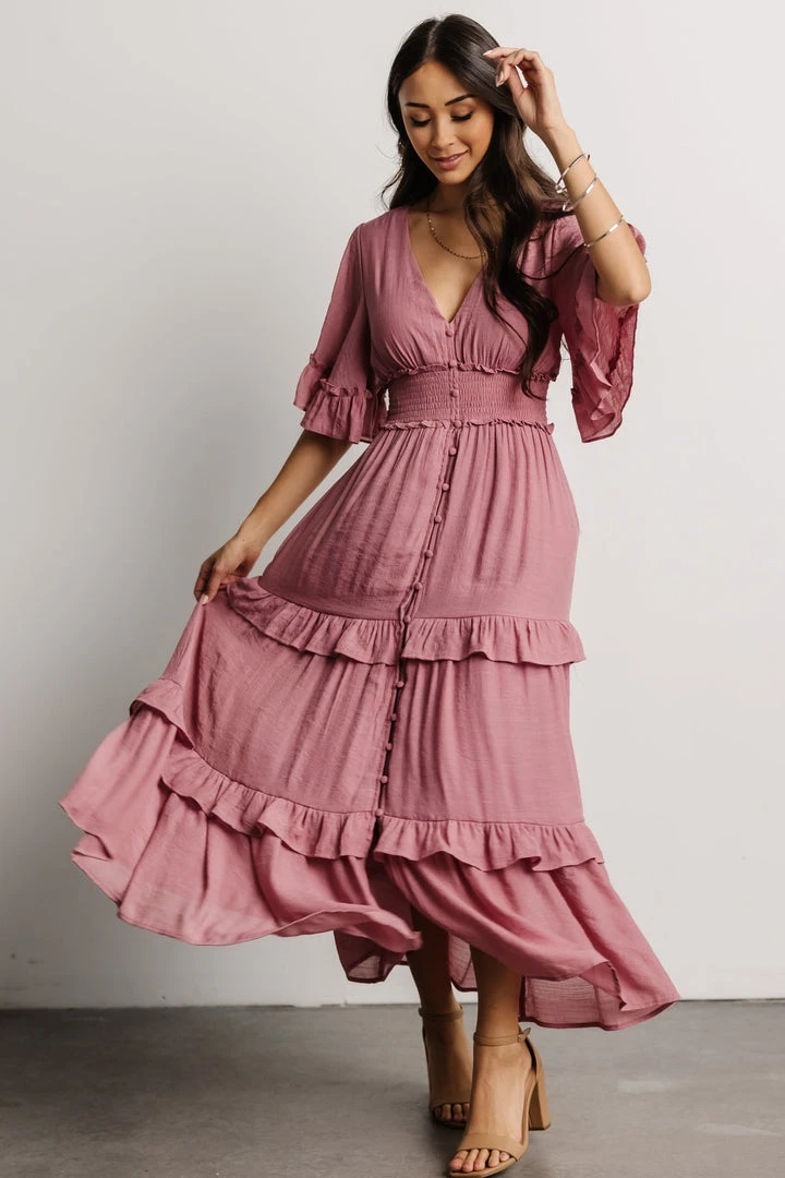 FT Alta Tiered Maxi Dress | Dusty Mauve Dresses 9 FT Alta Tiered Maxi Dress | Dusty Mauve Dresses