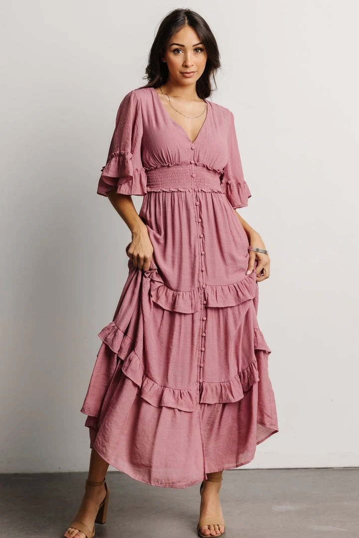 FT Alta Tiered Maxi Dress | Dusty Mauve Dresses 2 FT Alta Tiered Maxi Dress | Dusty Mauve Dresses