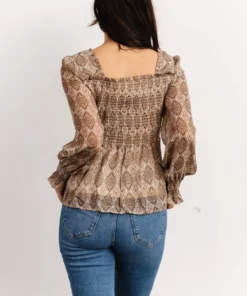IL Alvina Smocked Top | Brown Multi Print 9 IL Alvina Smocked Top | Brown Multi Print