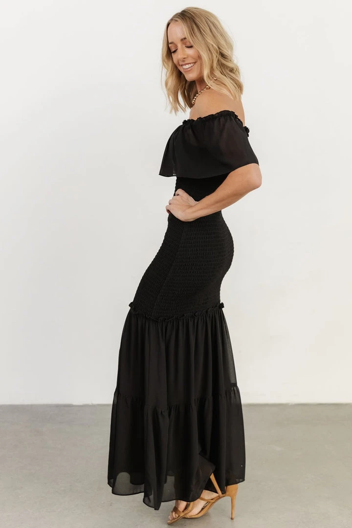 JH Amalfi Smocked Maxi Dress | Black 4 JH Amalfi Smocked Maxi Dress | Black