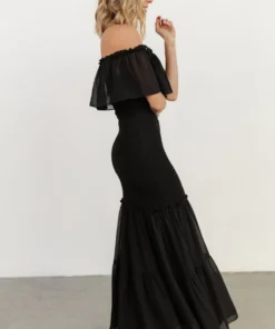 JH Amalfi Smocked Maxi Dress | Black 17 JH Amalfi Smocked Maxi Dress | Black