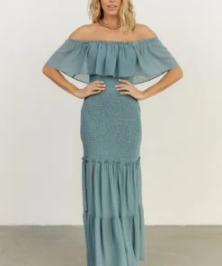 JH Dresses Amalfi Smocked Maxi Dress | Blue 20 JH Dresses Amalfi Smocked Maxi Dress | Blue