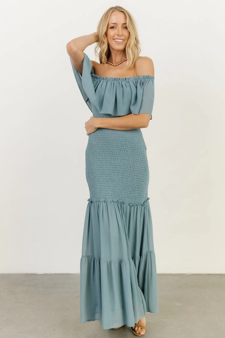 JH Dresses Amalfi Smocked Maxi Dress | Blue 6 JH Dresses Amalfi Smocked Maxi Dress | Blue