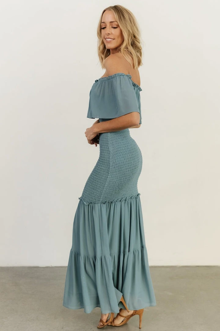 JH Dresses Amalfi Smocked Maxi Dress | Blue 7 JH Dresses Amalfi Smocked Maxi Dress | Blue