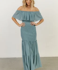 JH Dresses Amalfi Smocked Maxi Dress | Blue