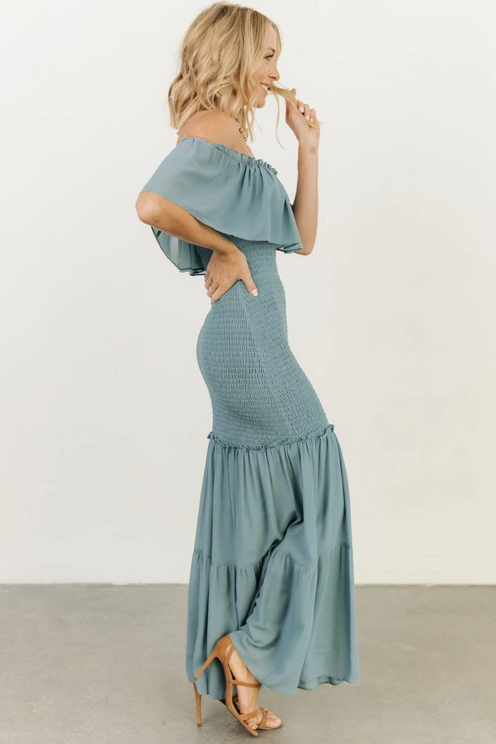 JH Dresses Amalfi Smocked Maxi Dress | Blue 3 JH Dresses Amalfi Smocked Maxi Dress | Blue