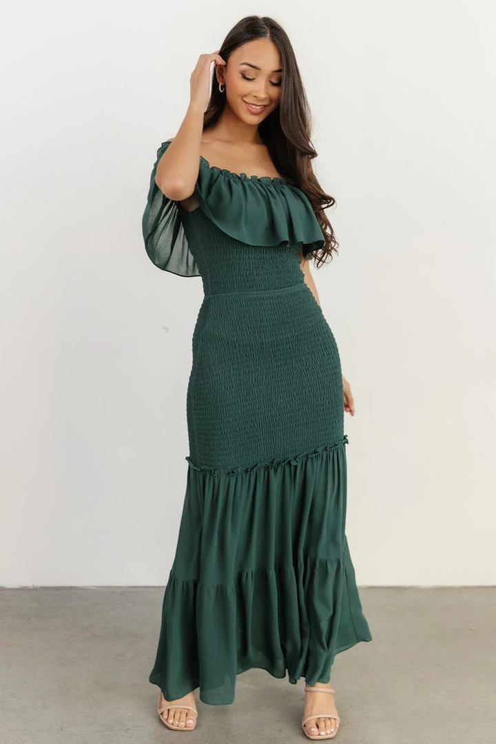 JH Amalfi Smocked Maxi Dress | Green 1 JH Amalfi Smocked Maxi Dress | Green