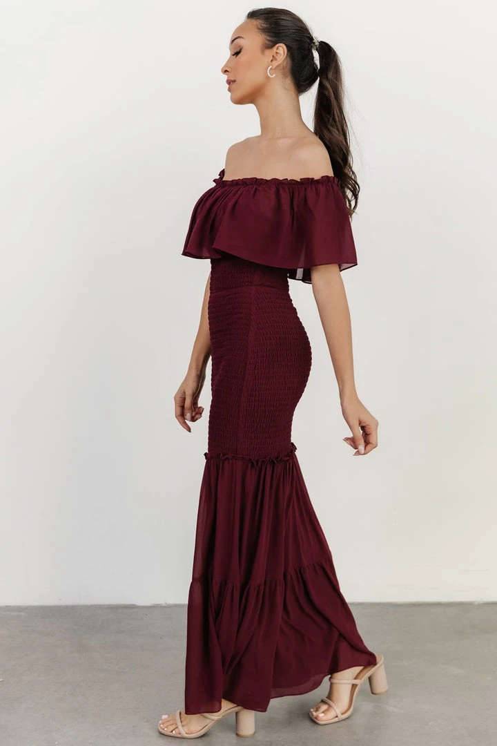 JH Dresses Amalfi Smocked Maxi Dress | Mulberry 4 JH Dresses Amalfi Smocked Maxi Dress | Mulberry