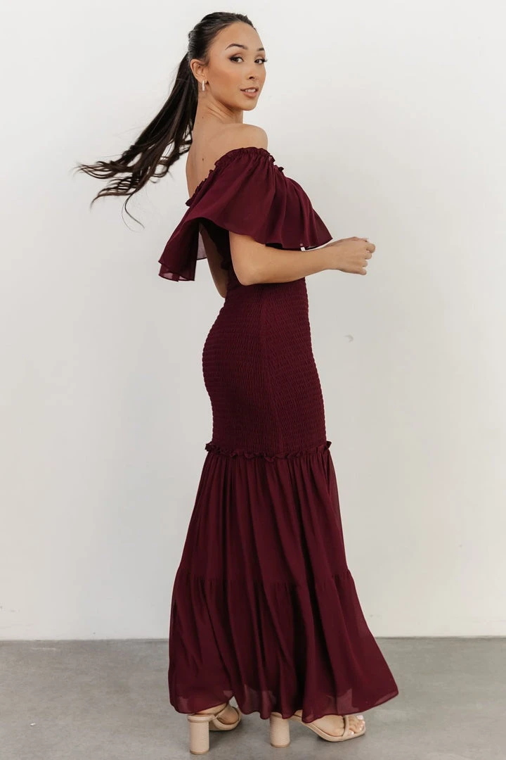 JH Dresses Amalfi Smocked Maxi Dress | Mulberry 7 JH Dresses Amalfi Smocked Maxi Dress | Mulberry