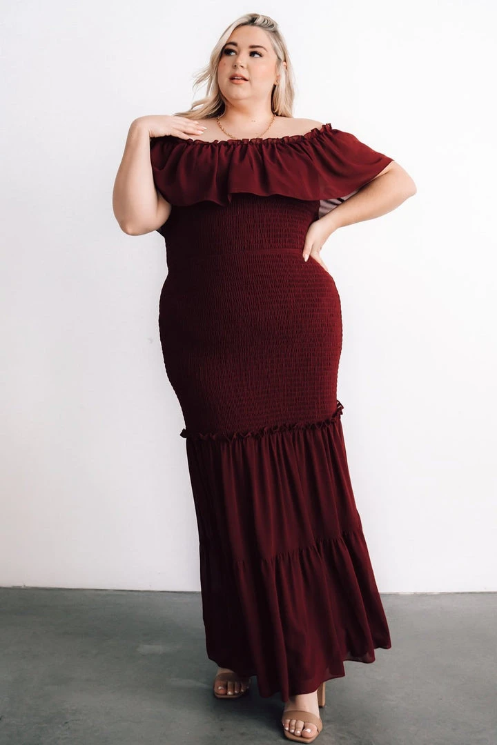 JH Dresses Amalfi Smocked Maxi Dress | Mulberry 9 JH Dresses Amalfi Smocked Maxi Dress | Mulberry