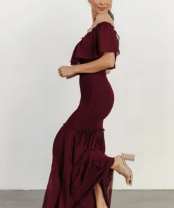 JH Dresses Amalfi Smocked Maxi Dress | Mulberry 15 JH Dresses Amalfi Smocked Maxi Dress | Mulberry